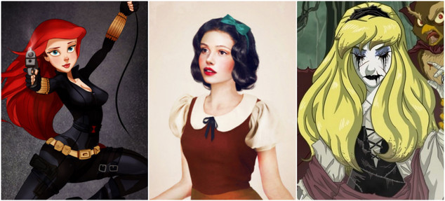 Princesas Disney em versões alternativas Princesas Disney em versões alternativas